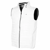 Calvin Klein Herren Golf Weste Hybrid Leicht Gefüttert Winddicht - Weiß - L