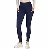 FOTOCITI Sport Leggings Damen mit Tasche High Waist Sportleggins Lang Blickdicht Sporthose Push Up Yogahose Bauchweg Laufhose Fitnesshose Hose(Navy, L-XL)