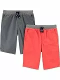 Simple Joys by Carter's Jungen Shorts, 2er-Pack, Grau/Rot, 4 Jahre