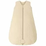 Unnivoll Schlafsack Baby Winter 2,5 Tog Baby Schlafsack 18-24 Monate Baumwolle Babyschlafsack Neugeborene Winterschlafsack Baby Warm und Weich 90 cm für Jungen Mädchen Aprikose