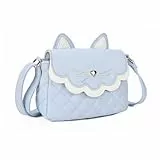 Gladdon Katze Umhängetasche crossbody bag niedliche kleine Messenger Tasche Verstellbarer Schultergurt Geldbörse für Teenager Mädchen Frauen（Blau）