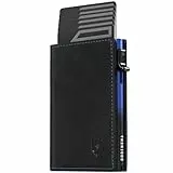 DODENSHA MagSnap Geldbörse Herren I Slim Wallet mit Münzfach I Wallets for Men für 10+ Karten I Magnetischer Verschluss portmonee Herren Slim I RFID Schutz I Schwarzblau