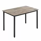 VASAGLE Esstisch, Küchentisch, 70 x 110 x 77 cm, Esszimmertisch für 4 Personen, Tisch Wohnzimmer, Schreibtisch, für Esszimmer, Küche, Industrie-Design, Greige meliert-Mattschwarz KDT081G01
