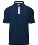 zitysport Polo Shirt Herren Slim Fit Poloshirt Männer Atmungsaktives Golf Lässig Polohemd Outdoor Sport Tshirt Schnelltrocknend mit Reißverschluss Casual Polo Shirts Männer Summer Golf(Marineblau-3XL)