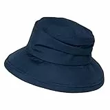 Comhats Regenhut Damen wasserdichte Wandern Sonnenhut Damen Safari Fischerhut Mütze mit Breite Krempe SPF 50+ Schwarzblau Groß