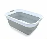 SAMMART 41L Collapsible Plastic Laundry Basket - Foldable Pop Up Storage Container/Organizer - Portable Washing Tub - Space Saving Hamper/Basket (Grau)