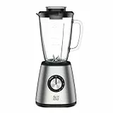 Jamie Oliver by Tefal Standmixer, benutzerfreundlich, 800 Watt Leistung, robuster Thermoglas-Behälter (1,25 L Nutzinhalt), Crushed-Ice-Funktion, 5 Geschwindigkeitsstufen, Mixer, Edelstahl, BL43J810