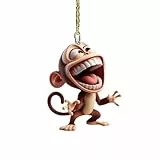 CIPPENTI Auto - ORNATION Auto | Handgemachte Puppen-Ornamente | Acryl 2D Monkey Figur Fun Decor Auto für den Innenbereich für die Party von Mantel Setup Living Eingang und