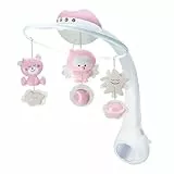 Infantino 3-in-1 Projektor Musik-Mobile, Umwandelbares Mobile, Lichtprojektor für Tisch & Kinderbett mit Weckmodus zur Tageslichtsimulation, Inkl. 6 Melodien & 4 Naturgeräuschen, Rosa