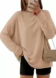 Suncife Damen-Shirt, Übergröße, langärmelig, Herbst, Fitnessstudio, Freizeit, lockere Passform, Workout-T-Shirts, Sweatshirt, aprikose, S
