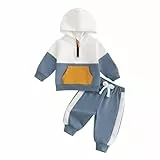 JiAmy Baby Jungen Kleidung Langarm Hoodie + Hose Zweiteiler Neugeborene Herbst Winter Sweatshirt Babykleidung Set für 12-18 Monate
