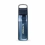 LifeStraw Go Serie - BPA-freie Trinkflasche mit Wasserfilter 650ml für Reisen und den täglichen Gebrauch - entfernt Bakterien, Parasiten, Mikroplastik und verbessert den Geschmack, Aegean Sea (blau)