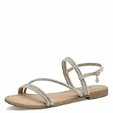 s.Oliver Damen Sandalen flach mit verstellbarem Riemchen Leicht, Beige (Nude), 41 EU