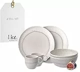 like. by Villeroy & Boch – Perlemor Sand Frühstücks-Set 6 teilig für 2 Personen Beige, Spülmaschinenfest, Mikrowellensicher, Geschirrset mit Frühstückstellern, Tassen und Schüsseln, Porzellan