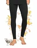 YESWEL 100% Merino Thermo Unterhosen Herren 250g/m², Warme Thermounterwäsche Männer, Merinowolle Lange Thermohose, Funktionswäsche Unterwäsche für Winter & Ski (Schwarz, XL)