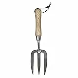 Kent & Stowe Handgabel – Blumengabel aus Edelstahl für die Gartenpflege, Gartengabel mit kurzem Stiel aus Eschenholz, Länge: 31 cm