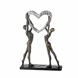 Casablanca Skulptur Victory, Deko Figur Bronze, Silber, Kunstharz Statue Wohnzimmer, Büro Dekoration H. 37 cm x B. 26 cm - Moderne Skulpturen Couple, Liebe, Hochzeit, Valentinstag