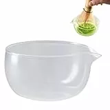 oooaooo Matcha Schale mit Ausgießer, 370 ML Salatschüssel Glas, Matcha Bowl mit Ausgießer, Matcha Schüssel mit Ausguss Glas Matcha-Schale für Traditionelle Teerituale Dessert Dessert Saucen