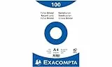 Exacompta 10506E 100er Pack Karteikarten blanko DIN A4 in Folie eingeschweißt 21 x 29,7 cm ideal für die Schule und Universität zum Lernen weiß