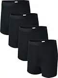 Nutria Herren-Boxershorts mit offenem Hosenschlitz, schnelltrocknend, 4er-Pack, Netzstoff, atmungsaktiv, U01, Schwarz x 4, Large