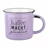 Becher Vintage Kaffee macht glücklich, Blau