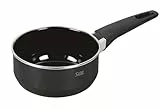 Silit Modesto Line Stielkasserolle 16cm ohne Deckel, kleiner Topf 1,3l, Milchtopf Induktion, Kochtopf klein, Silargan Funktionskeramik, schwarz