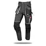 KEILOR Arbeitshose Stretch schlanke Slim Arbeithose Schutzhose, passt Sich der Taille an Arbeitshose für Herren Strapazierfähige Arbeitshose Graphit Schwarz 52