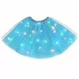 URAQT Tutu Rock LED,Tüllrock Damen LED Tütü Erwachsene,Minirock mit LED,DamenTütü Erwachsene für Fasching Karneval Motto Party Ballett Tanzen Fancy Dress Halloween Kostüm,40CM,Seeblau
