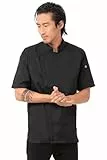 Chef Works Herren Springfield Kochmantel Kochjacke, Schwarz, X-Large