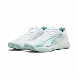 PUMA Accelerate Turbo 4 W+ Game ON Hallenschuh für Damen, White-Baltic Sea Blue-Fresh Water, 39 EU, Puma Weißes Ostseeblaues Süßwasser, 39 EU