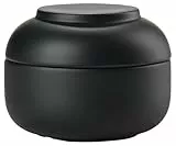 Zone Denmark Sensu Keramikdose mit Deckel fürs Bad, Deko Badezimmer, Badezimmer Organizer, Hübsche Dose für Aufbewahrung, aus Keramik, Durchm. 10 cm, Höhe 7,5 cm, Schwarz