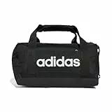 adidas Unisex Essentials Linear Duffel Bag, Black/Black/White, XS