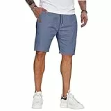 ZOXOZ Shorts Herren Sommer Kurze Hose Herren Mit Taschen Chino Shorts Baumwolle Cargo Shorts Freizeithose Kurz Denim Blau XL