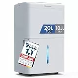 Newentor Luftentfeuchter elektrisch 20L, Entfeuchter elektrisch keller, Raumentfeuchter elektrisch, Dehumidifiers for home für 150m³/50m², mit Timer, Filter und 1M Ablaufschlauch, 10 J. Gar.