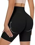 Niwicee Push Up Unterhose Damen Po Butt Lifter Shapewear Unterwäsche Hip Enhancer Figurformende Po Push up Shapewear Bauchweg Radlerhose (Schwarz, L)