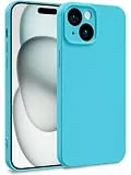 MyGadget Hülle für iPhone 15 - Zweilagige Handyhülle mit Kameraschutz - Cover mit Innenfutter & Silikon außen - Türkis
