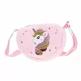 Lurrose Plüsch Einhorn Umhängetasche Herzförmig Schultertasche für Mädchen Niedliche Cartoon Crossbody Handtasche Leicht und Praktisch Geschenkidee für Alltag und Festtage