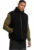 Urban Classics Herren Puffer Weste Basic Teddy Puffer Vest, Steppweste aus flauschigem Teddy-Stoff, hoher Kragen, Größen S - 5XL