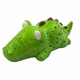 Dekohelden24 Spardose, Krokodilspardose, Kindersparbüchse, Sparschwein Krokodil, Kinderspardose, Krokodil mit Sparfunktion aus Keramik in grün, L/B/H 22 x 11 x 8 cm.
