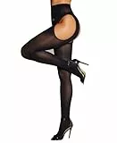 RSLOVE Sexy Strumpfhosen für Frauen - 80D Nylon Hohe Taille Strumpfhose für Damen Schwarz Einheitsgröße