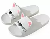 Vunavueya Damen Dusch- und Badeschuhe Badelatschen Herren Badeschlappen Sommer Hausschuhe Slides Badesandalen Strand Pantoletten Schlupf-Hausschuhe Schuhe Weiß Grün 39/40 EU(40-41CN)