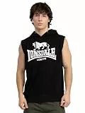 Lonsdale Herren ärmelloses Sweatshirt mit Kapuze Normale Passform BIGNOR XL, Black/Off-White