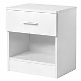 Bonnlo Nachttisch, Kleiner Beistelltisch, Nachtschrank mit Schubladen, Nachtkommode Boxspringbetten, Kommode 30cm breit Schlafzimmer, 39 x 29x 41 cm (1, Weiß)