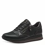 Jana Damen Sneaker flach mit Reißverschluss Vegan, Schwarz (Schwarz/Bronze), 40 EU