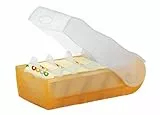 HAN Lernkarteibox CROCO, einfach Vokabeln lernen mit 5-Fächer-Lernsystem, DIN A8 Karteikasten für 500 Karten, inkl. 5 Stützplatten + 100 Lernkarten, Karteibox, Lernbox, 998-613, transluzent/orange