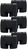 PUMA Herren Basic Boxer Boxershort Unterhose 6er Pack (Black/Black, L)