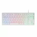 Mars Gaming MK023, Gaming Tastatur TKL, Hybrid H-Mech Technologie, FRGB Regenbogenbeleuchtung, Anti-Ghosting, Universelle Kompatibilität, Weiß, Spanische Sprache