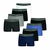 Athena - Packung mit 8 Ecopack-Boxershorts für Herren - Atmungsaktive Boxershorts aus Stretch-Baumwolle - Oeko-TEX Standard 100 Label - Ergonomischer Schnitt, Frontfutter, Komfort und Halt