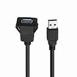 baolongking USB Armaturenbrett-Kabel für bündige Montage, USB 3.0, Verlängerungskabel für Armaturenbrett, für Auto, Boot, Motorrad (Square Single USB 3.0 2M)