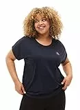 Zizzi Active by Damen Große Größen T-Shirt Kurzarm Gr 54-56 Black